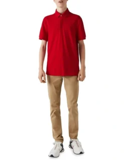 Lacoste Paris Stretch Polo In Red