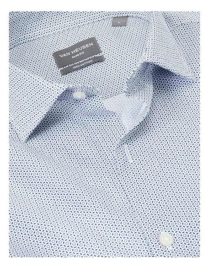 Van Heusen Slim Long Sleeve Circle Print Shirt In Blue 4 Van Heusen Slim Long Sleeve Circle Print Shirt In Blue - Image 4