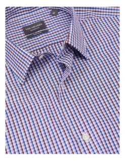 Van Heusen Classic Long Sleeve 2 Colour Mid Check Shirt Navy/Red Wine -Myer Clothing Shop 966843370 4 720x928