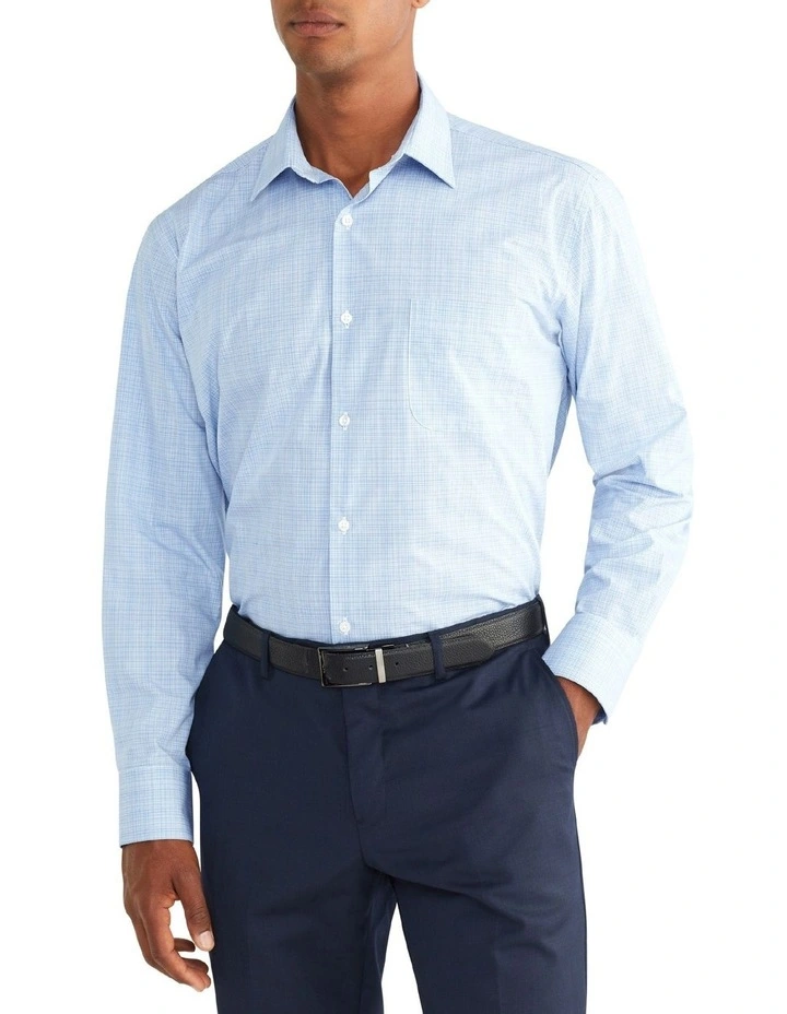 Van Heusen Classic Long Sleeve Micro Check Shirt In Blue 1 Van Heusen Classic Long Sleeve Micro Check Shirt In Blue