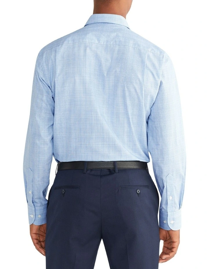 Van Heusen Classic Long Sleeve Micro Check Shirt In Blue 2 Van Heusen Classic Long Sleeve Micro Check Shirt In Blue - Image 2