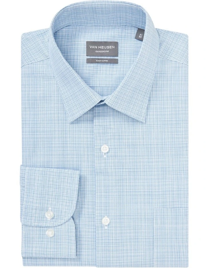 Van Heusen Classic Long Sleeve Micro Check Shirt In Blue 3 Van Heusen Classic Long Sleeve Micro Check Shirt In Blue - Image 3