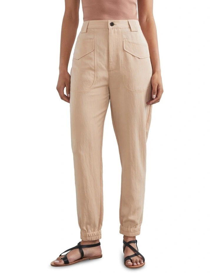 French Connection Soft Utility Pant In Cream 1 French Connection Soft Utility Pant In Cream