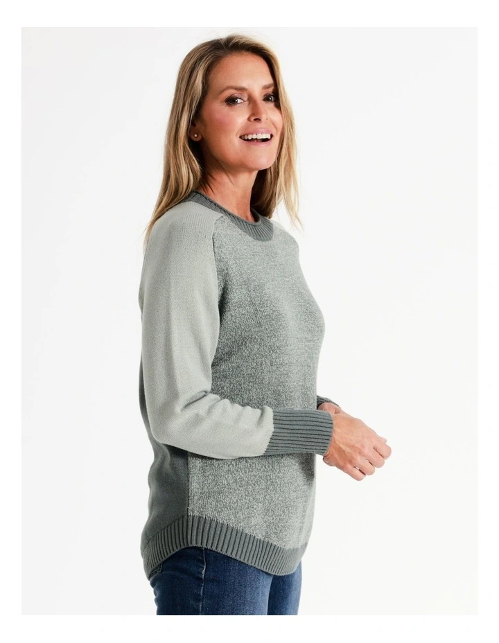 Regatta Organic Cotton Blend Colour Blocked Twist Jumper With Raglan Sleeve In Sage Twist 5 Regatta Organic Cotton Blend Colour Blocked Twist Jumper With Raglan Sleeve In Sage Twist - Image 5