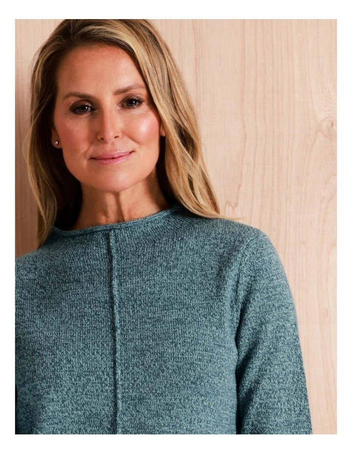 Regatta Organic Cotton Blend Funnel Neck Curved Hem Twist Jumper In Teal Twist 3 Regatta Organic Cotton Blend Funnel Neck Curved Hem Twist Jumper In Teal Twist - Image 3