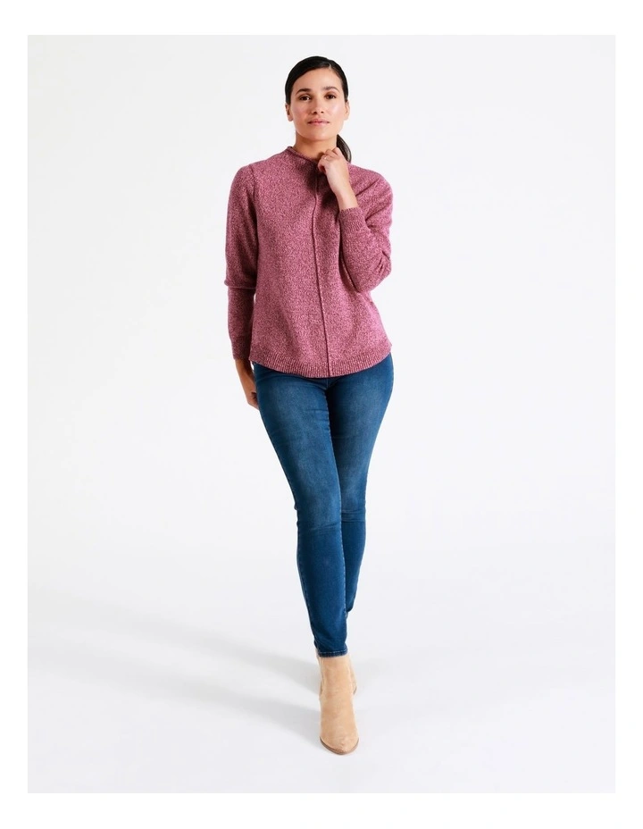 Regatta Organic Cotton Blend Funnel Neck Curved Hem Twist Jumper In Cranberry Twist 4 Regatta Organic Cotton Blend Funnel Neck Curved Hem Twist Jumper In Cranberry Twist - Image 4