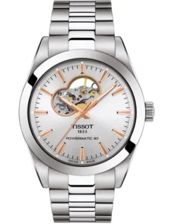 Tissot Gentleman Powermatic 80 Open Heart T1274071103101 Watch In Silver
