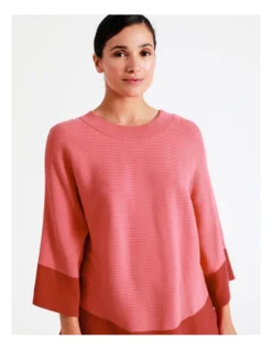 Regatta Sustainable Viscose Blend Contrast 3/4 Sleeve And Hem Yarn Jumper In Coral/Red 8 Regatta Sustainable Viscose Blend Contrast 3/4 Sleeve And Hem Yarn Jumper In Coral/Red -Myer Clothing Shop 967118140 3 720x928