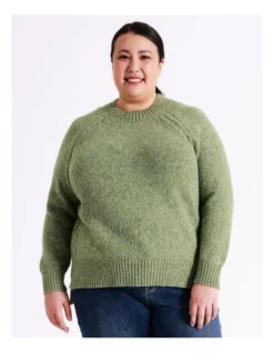 Regatta Cable Side Raglan Sleeve Stand Neck Jumper In Soft Khaki