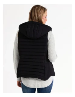Regatta Recycled Polyester Straight Quilted Vest With Removable Hood In Black -Myer Clothing Shop 967159180 4 720x928