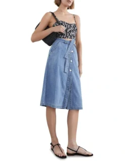 French Connection Denim Button Through Skirt -Myer Clothing Shop 967248820 3 720x928