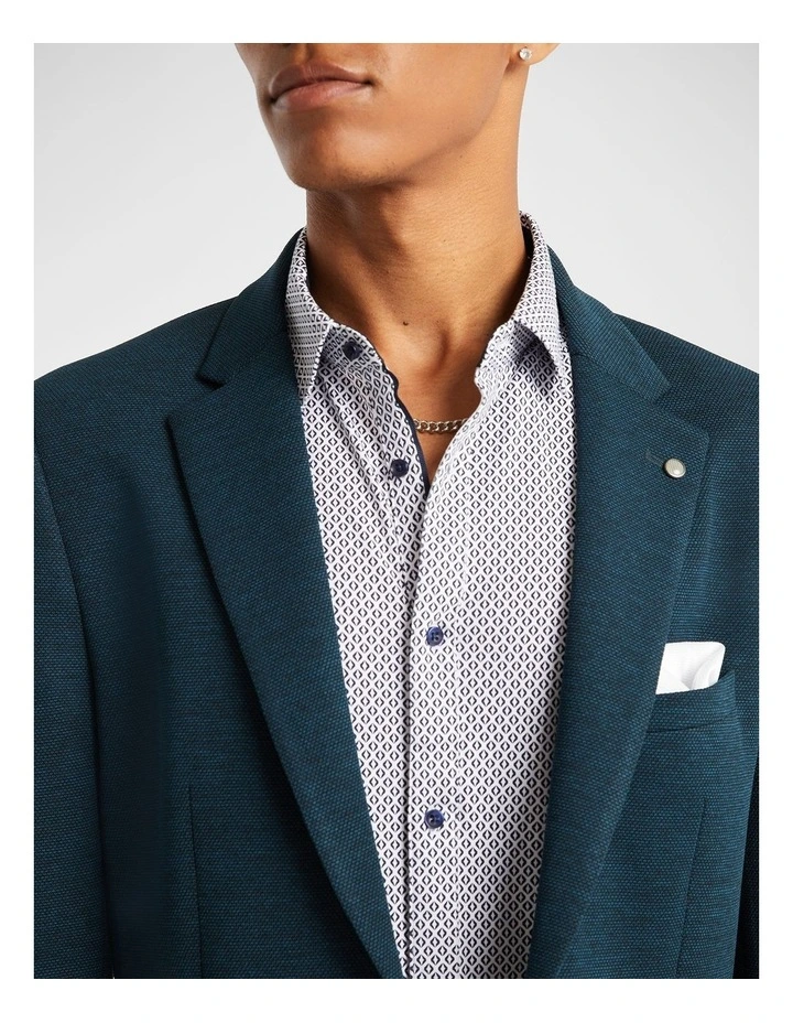 Mason Knitted Blazer In Blue 3 Mason Knitted Blazer In Blue - Image 3