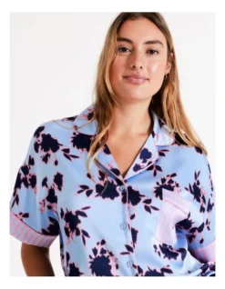 Chloe & Lola Andrea Recycled Satin Short Sleeve Shirt In Ink Floral -Myer Clothing Shop 967374730 3 1 720x928