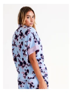 Chloe & Lola Andrea Recycled Satin Short Sleeve Shirt In Ink Floral -Myer Clothing Shop 967374730 5 720x928