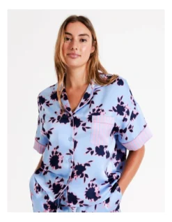 Chloe & Lola Andrea Recycled Satin Short Sleeve Shirt In Ink Floral -Myer Clothing Shop 967374730 6 720x928
