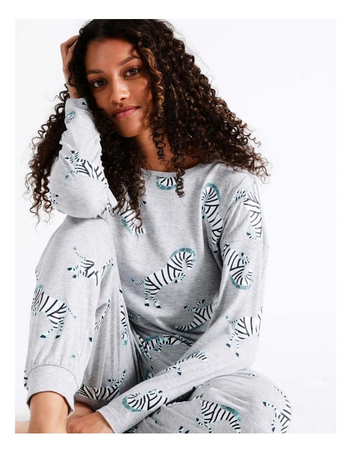 SOHO Hazel Marle Knit Long Sleeve Tee In Zebra Novelty 6 SOHO Hazel Marle Knit Long Sleeve Tee In Zebra Novelty - Image 6