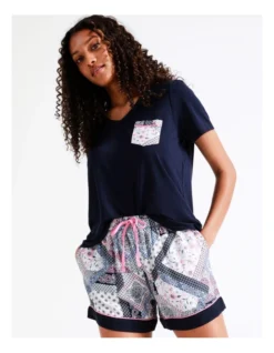 SOHO Jada V-Neck Tee In Navy -Myer Clothing Shop 967375360 7 720x928