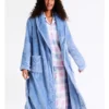 SOHO Leah Fleece Long Sleeve Robe In Blue