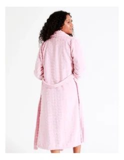 SOHO Leah Fleece Long Sleeve Robe In Pink -Myer Clothing Shop 967376350 5 720x928