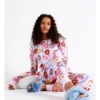 SOHO Cozy Knit Pyjama Set Donut Stripe In Pink