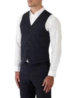 Gibson Mighty Slim Fit Vest In Navy -Myer Clothing Shop 967449520 3 720x928