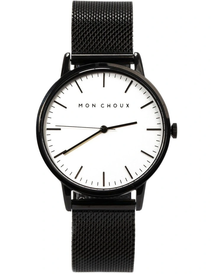Classic Mesh Watch 38mm In White/Black 1 Classic Mesh Watch 38mm In White/Black