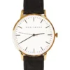 Classic Vegan Leather Watch 38mm In Black/Gold