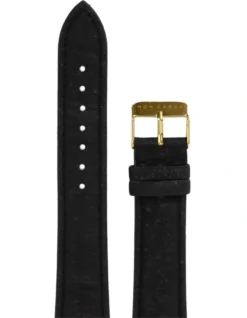 Classic Vegan Leather Watch 38mm In Black/Gold -Myer Clothing Shop 967503700 3 720x928