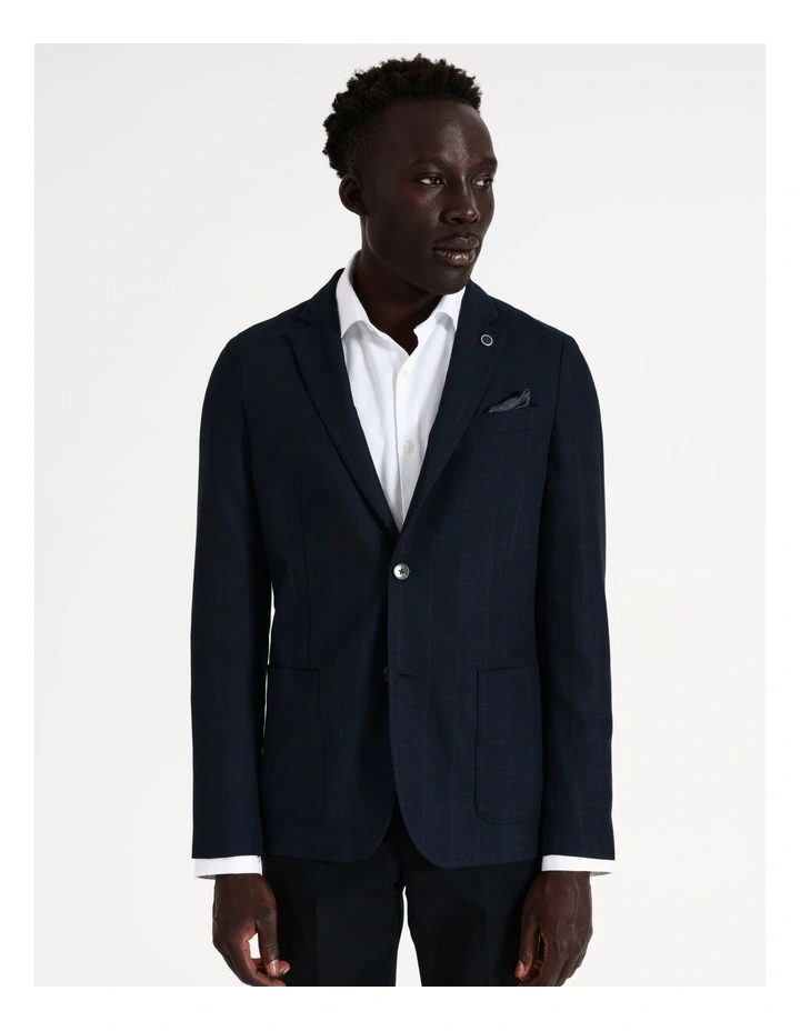 Slim Windowpane Blazer In Chocolate 7 Slim Windowpane Blazer In Chocolate - Image 7