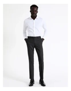 Slim Puppytooth Suit Pant In Charcoal
