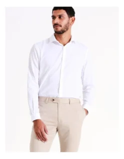 Slim Textured Suit Pant In Oatmilk -Myer Clothing Shop 967570930 3 720x928