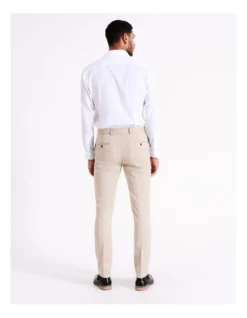 Slim Textured Suit Pant In Oatmilk -Myer Clothing Shop 967570930 6 720x928