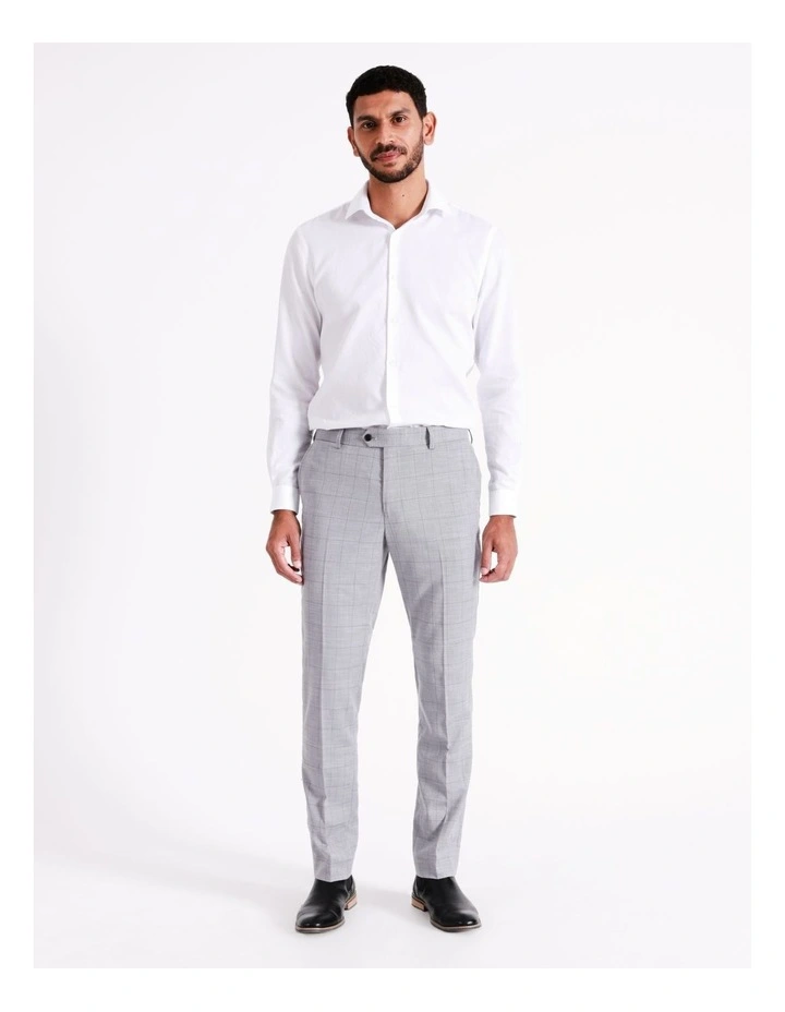 Tailored Windowpane Suit Pant In Grey 1 Tailored Windowpane Suit Pant In Grey