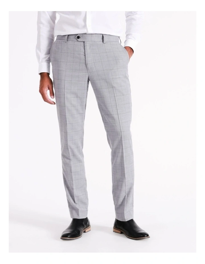 Tailored Windowpane Suit Pant In Grey 2 Tailored Windowpane Suit Pant In Grey - Image 2
