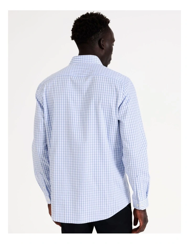 Tailored Long Sleeve 1 Colour Check Shirt In Blue 4 Tailored Long Sleeve 1 Colour Check Shirt In Blue - Image 4