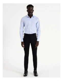 Tailored Long Sleeve 1 Colour Check Shirt In Blue 11 Tailored Long Sleeve 1 Colour Check Shirt In Blue -Myer Clothing Shop 967572370 5 720x928