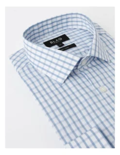 Tailored Long Sleeve 1 Colour Check Shirt In Blue 13 Tailored Long Sleeve 1 Colour Check Shirt In Blue -Myer Clothing Shop 967572370 7 720x928