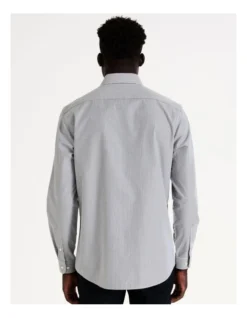 Tailored Long Sleeve 1 Colour Mini Stripe Shirt In Green 10 Tailored Long Sleeve 1 Colour Mini Stripe Shirt In Green -Myer Clothing Shop 967572730 4 720x928