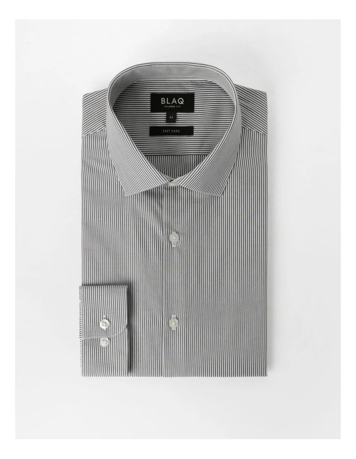 Tailored Long Sleeve 1 Colour Mini Stripe Shirt In Green 6 Tailored Long Sleeve 1 Colour Mini Stripe Shirt In Green - Image 6