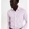 Slim Long Sleeve 2 Colour Mini Stripe Shirt In Pink
