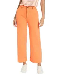 Paige Wide Leg Crop Jean In Orange