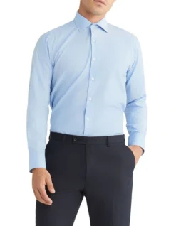 Calvin Klein Slim Long Sleeve 1 Colour Stripe In Blue