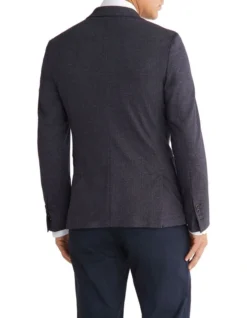 Calvin Klein X Slim Herringbone Knit Blazer In Navy -Myer Clothing Shop 967828150 3 720x928