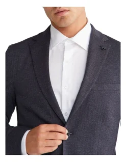 Calvin Klein X Slim Herringbone Knit Blazer In Navy -Myer Clothing Shop 967828150 4 720x928