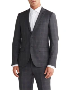 Calvin Klein X Slim Check Suit Jacket In Grey