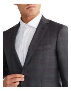 Calvin Klein X Slim Check Suit Jacket In Grey -Myer Clothing Shop 967828510 4 720x928