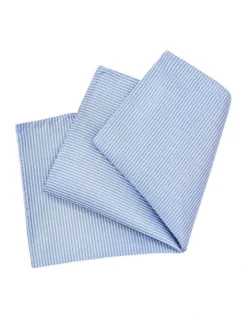 Calvin Klein Diagonal Stripe Pocket Square In Blue