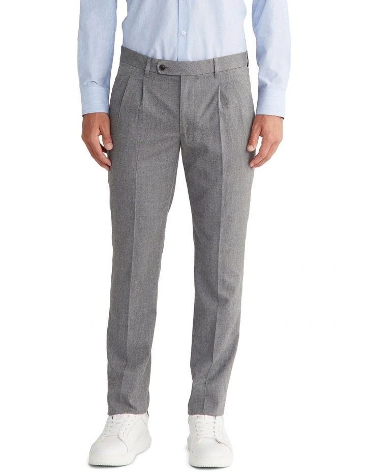 Calvin Klein Slim 2 Pleat Trouser In Grey 1 Calvin Klein Slim 2 Pleat Trouser In Grey