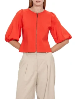 Blouson Sleeve Milano Jacket In Clay 5 Blouson Sleeve Milano Jacket In Clay -Myer Clothing Shop 967877380 3 720x928
