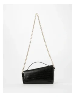 Shelby Croc Shoulder Bag In Black -Myer Clothing Shop 968078170 3 1 720x928